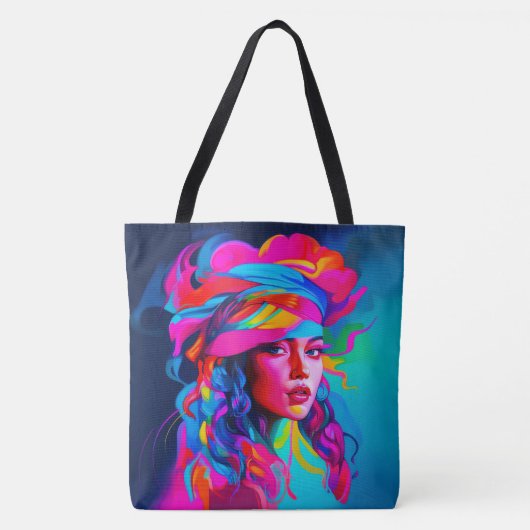 Levendig Abstract portret Tote Bag (Voorkant)