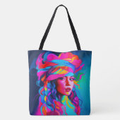 Levendig Abstract portret Tote Bag (Achterkant)