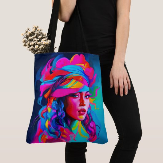 Levendig Abstract portret Tote Bag (Dichtbij)