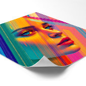 Levendig Abstract portret van een vrouw - Retrato  Poster (Hoek)