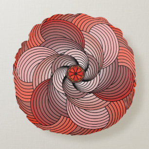 Levendig Abstract Roos van lint in koraal Rond Kussen