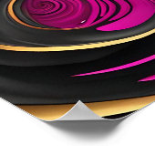 Levendig Abstract Roze Zwart Goud Swirl Canvas Poster (Hoek)