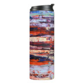 Levendig abstract schilderij thermosbeker (Gedraaid links)