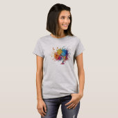 Levendig Abstract Splash Tree Art Design T-shirt (Voorkant volledig)