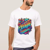 Levendig Abstract tekst kunst T-shirt ontwerp – "M (Voorkant)