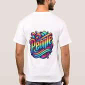 Levendig Abstract tekst kunst T-shirt ontwerp – "M (Achterkant)