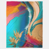 Levendig Abstract Tropisch Strand Scène Fleece Deken (Voorkant)