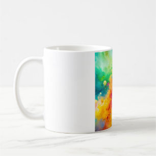 Levendig Abstract Waterverf Spatpatroon Koffiemok