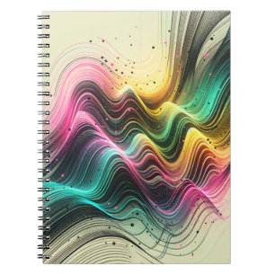 Levendig Abstract Wave Art Notitieboek