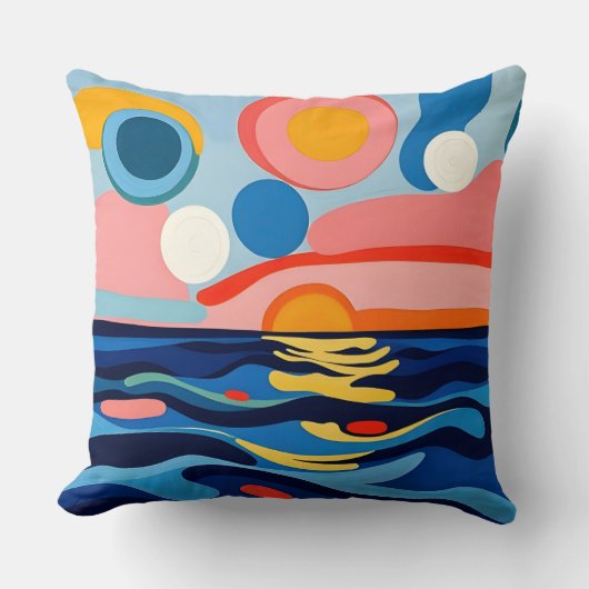Levendig Abstract zeegezicht Kussen (Voorkant)