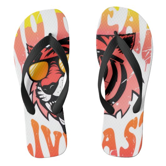Levendig Abstract Zomer Geometrisch Patroon Teenslippers (Voetbed)