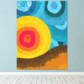 Levendig Abstract Zon Berg Landschap Canvas Afdruk (Insitu (Houten vloer))