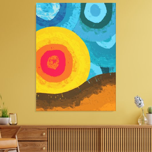 Levendig Abstract Zon Berg Landschap Canvas Afdruk (Insitu (Woonkamer))