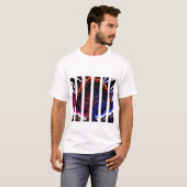 levendig Abstracte Boom Split Paneel grafisch T-shirt (Voorkant volledig)