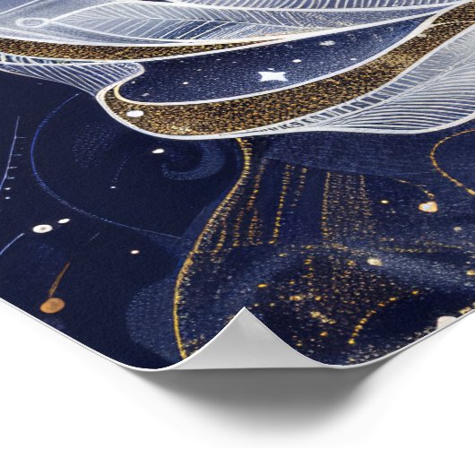 Levendig Afro-Amerikaans Man in Intricate Hood Pos Poster (Hoek)