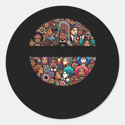 Levendig Afrocentrisch Mozaïek. Ronde Sticker (Voorkant)