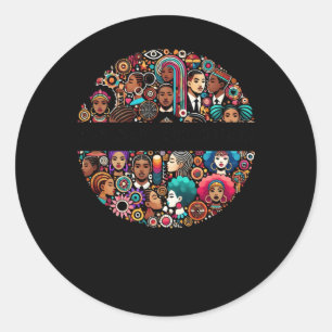 Levendig Afrocentrisch Mozaïek. Ronde Sticker