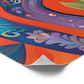 Levendig algebraïsch ontwerp in traditioneel Mexic Poster (Hoek)