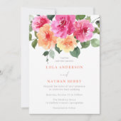 Levendig Alle seizoenen Aquarel Bloemenbruiloft Kaart (Voorkant)