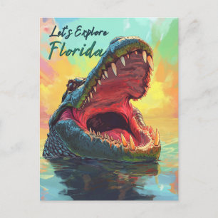 Levendig Alligator-avontuur in Florida Briefkaart