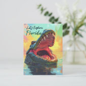 Levendig Alligator-avontuur in Florida Briefkaart (Staand voorkant)