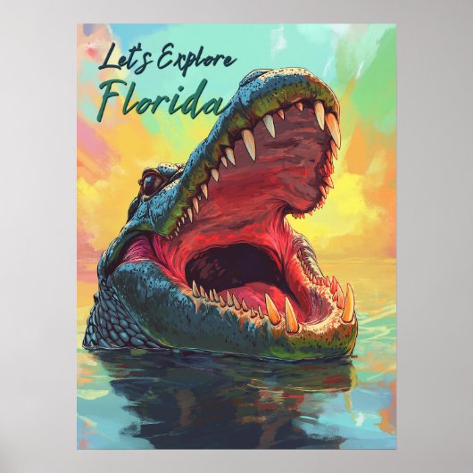 Levendig Alligator-avontuur in Florida Poster (Voorkant)