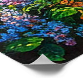 Levendig Alpenlandschap met bloeiende wilde bloeme Poster (Hoek)