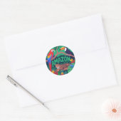 Levendig Amazone-regenwoud terug naar school Stick Ronde Sticker (Envelop)