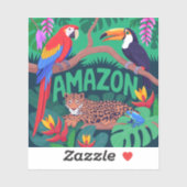 Levendig Amazone-regenwoud terug naar school Stick Sticker (Vel)