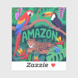 Levendig Amazone-regenwoud terug naar school Stick Sticker