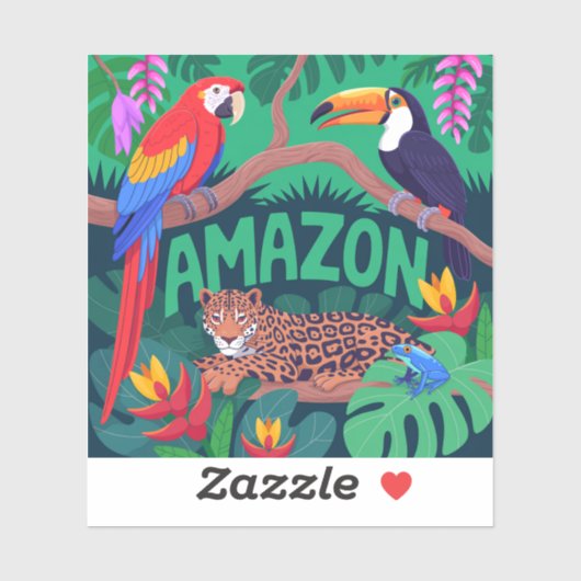 Levendig Amazone-regenwoud terug naar school Stick Sticker (Vel)
