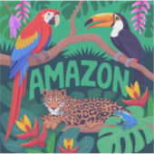 Levendig Amazone-regenwoud terug naar school Stick Sticker (Voorkant)