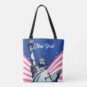 Levendig Amerikaans Vrijheidsbeeld New York NYC Tote Bag (Achterkant)