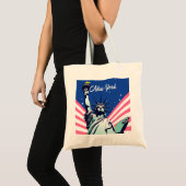 Levendig Amerikaans Vrijheidsbeeld New York NYC Tote Bag (Voorkant (product))