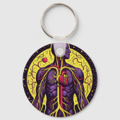 Levendig anatomisch hart sleutelhanger (Voorkant)