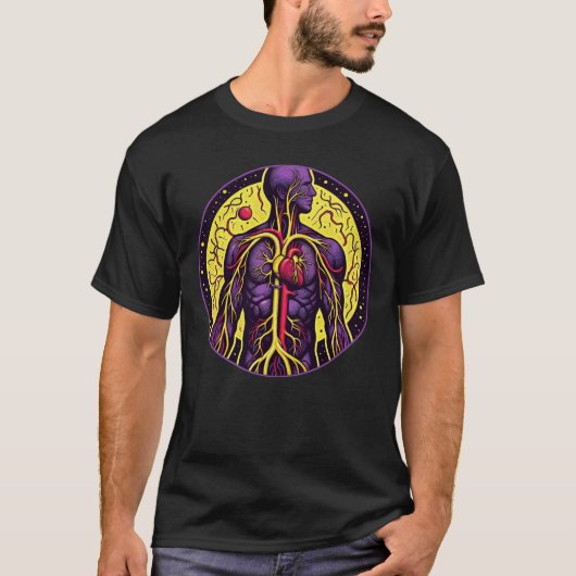 Levendig anatomisch hart t-shirt (Voorkant)