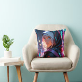 Levendig anime meisje met capuchon kussen (Stoel)