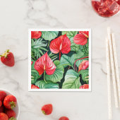 Levendig anthurium Waterverf patroon Servet (Insitu)