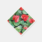 Levendig anthurium Waterverf patroon Servet (Hoek)