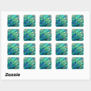 Levendig Aquarel Abalone Schelp Kunst Sticker