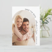 Levendig Arch 2 Foto'sModern script Save The Date (Staand voorkant)