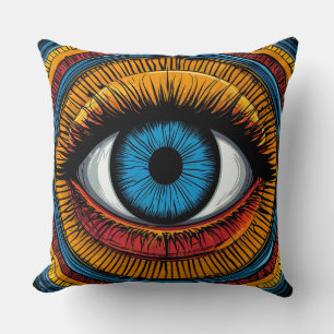Levendig artistiek ontwerp met het boze oog kussen