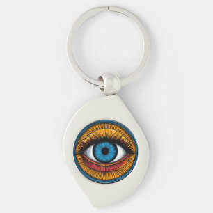 Levendig artistiek ontwerp met het boze oog sleutelhanger