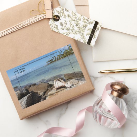 Levendig Aruba eiland Rechthoekige Sticker (Geschenken)