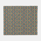 Levendig Azteeks geometrisch bloemenpatroon Fleece Deken (Voorkant (Horizontaal))