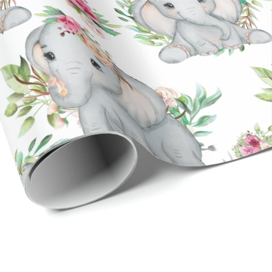 Levendig Baby- en bloemenpatroon voor kinderen Cadeaupapier (Rol Hoek)