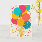 Levendig ballonfeest kaart (Gele Bloem)