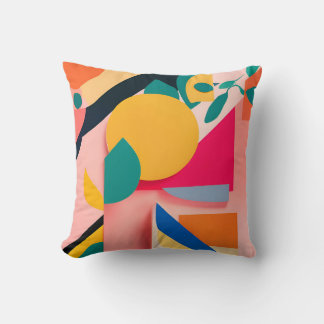 Levendig Bauhaus geometrisch bloemontwerp Kussen