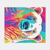 Levendig Beer Head artwork Fleece Deken (Voorkant (Horizontaal))