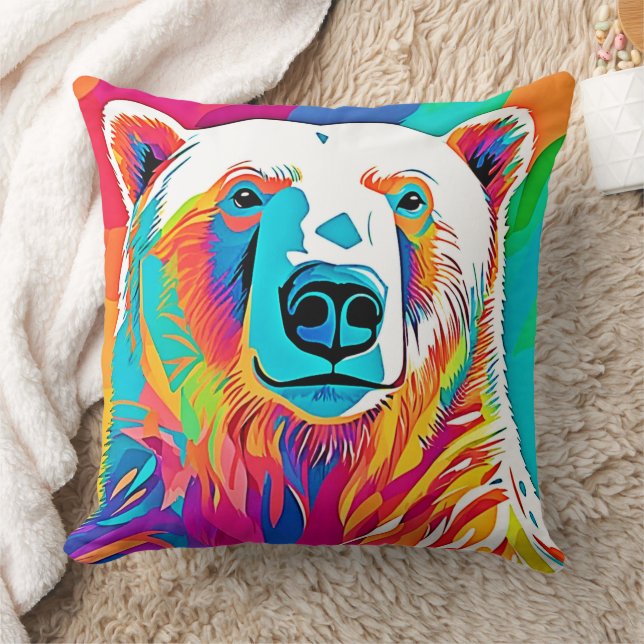 Levendig Beer Head artwork Kussen (Deken)